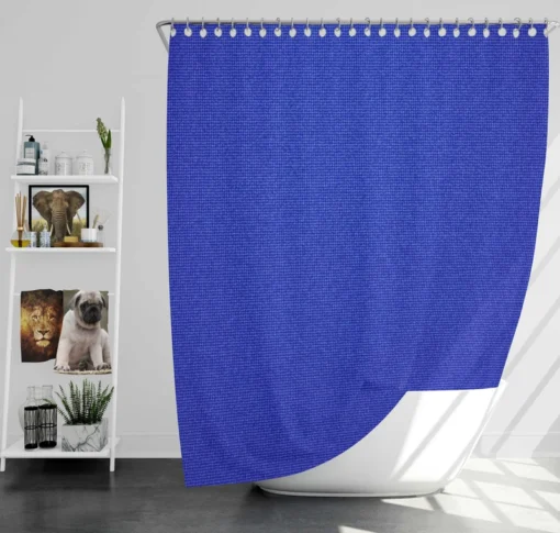 Blue Solid Color Shower Curtain