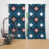 Blue Square Pattern Geometrics Curtain