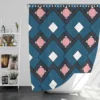 Blue Square Pattern Geometrics Shower Curtain