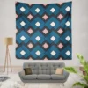 Blue Square Pattern Geometrics Wall Tapestry