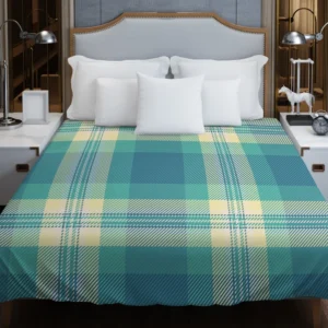 Blue Tartan Plaid Pattern Duvet Cover