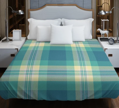 Blue Tartan Plaid Pattern Duvet Cover