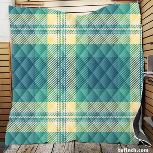 Blue Tartan Plaid Pattern Quilt Blanket