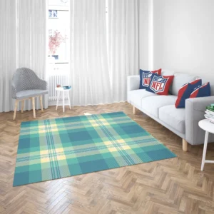 Blue Tartan Plaid Pattern Rug 2