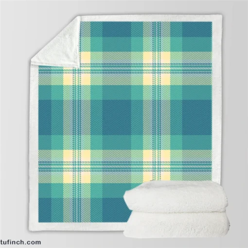 Blue Tartan Plaid Pattern Sherpa Fleece Blanket