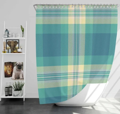 Blue Tartan Plaid Pattern Shower Curtain