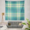 Blue Tartan Plaid Pattern Wall Tapestry