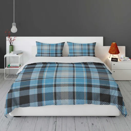 Blue Tartan Scotland Plaid Check Bedding Set 1