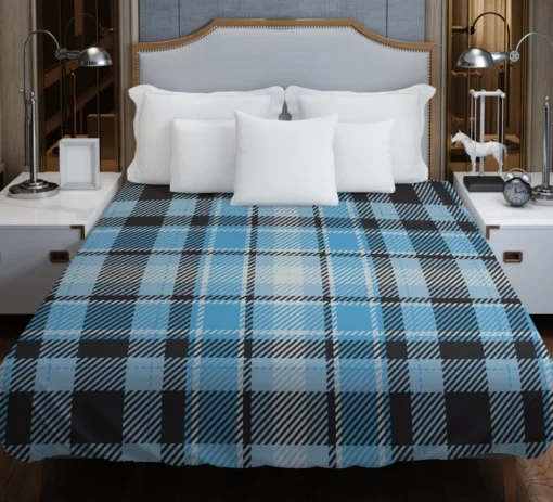 Blue Tartan Scotland Plaid Check Duvet Cover