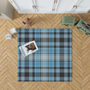 Blue Tartan Scotland Plaid Check Rug