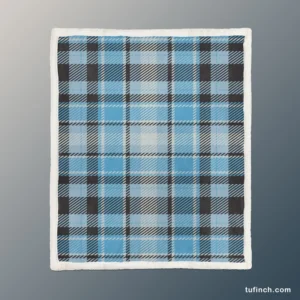 Blue Tartan Scotland Plaid Check Sherpa Fleece Blanket 1