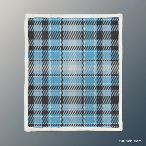 Blue Tartan Scotland Plaid Check Sherpa Fleece Blanket 1