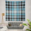 Blue Tartan Scotland Plaid Check Wall Tapestry