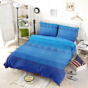 Blue Triangle Pattern Bedding Set