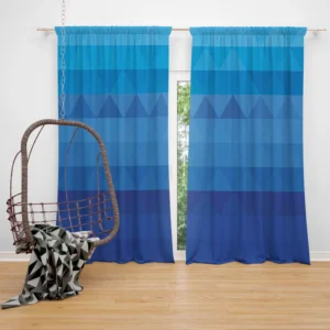 Blue Triangle Pattern Curtain