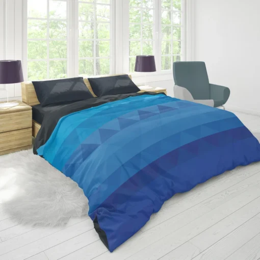 Blue Triangle Pattern Duvet Cover 1