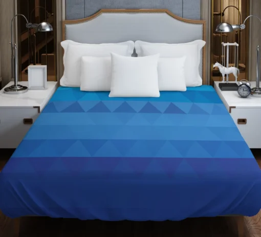 Blue Triangle Pattern Duvet Cover