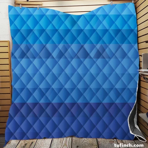 Blue Triangle Pattern Quilt Blanket