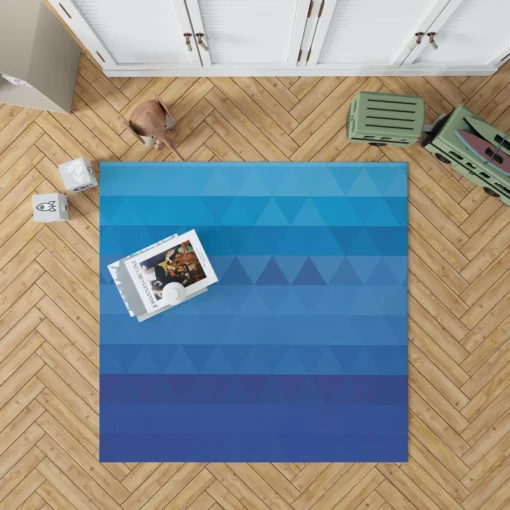 Blue Triangle Pattern Rug