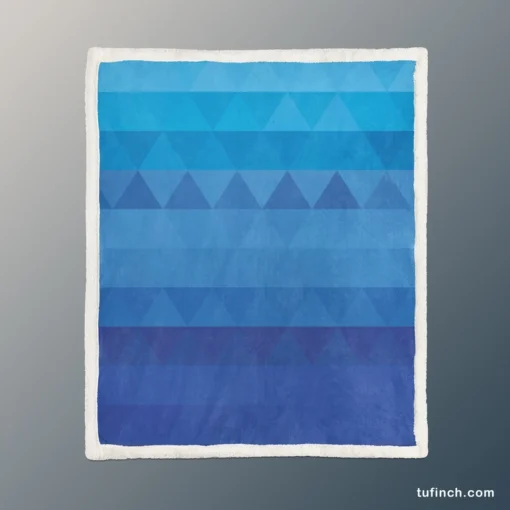 Blue Triangle Pattern Sherpa Fleece Blanket 1