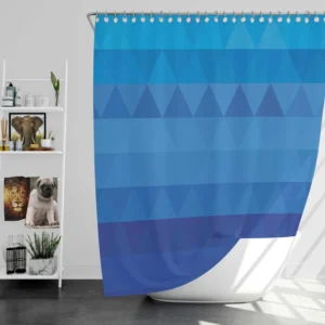 Blue Triangle Pattern Shower Curtain