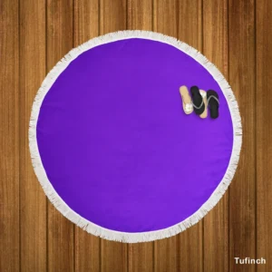 Blue Violet Color Round Beach Towel