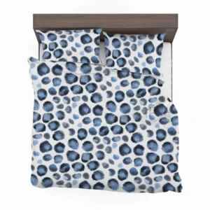 Blue Watercolor Leopard Print Pattern Bedding Set 1