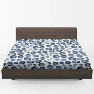 Blue Watercolor Leopard Print Pattern Fitted Sheet 1