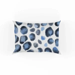 Blue Watercolor Leopard Print Pattern Pillow Case