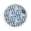 Blue Watercolor Leopard Print Pattern Round Beach Towel