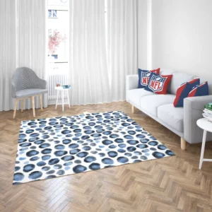 Blue Watercolor Leopard Print Pattern Rug 2