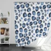 Blue Watercolor Leopard Print Pattern Shower Curtain