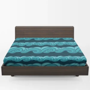 Blue Wave Pattern Fitted Sheet 1