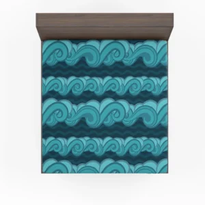 Blue Wave Pattern Fitted Sheet