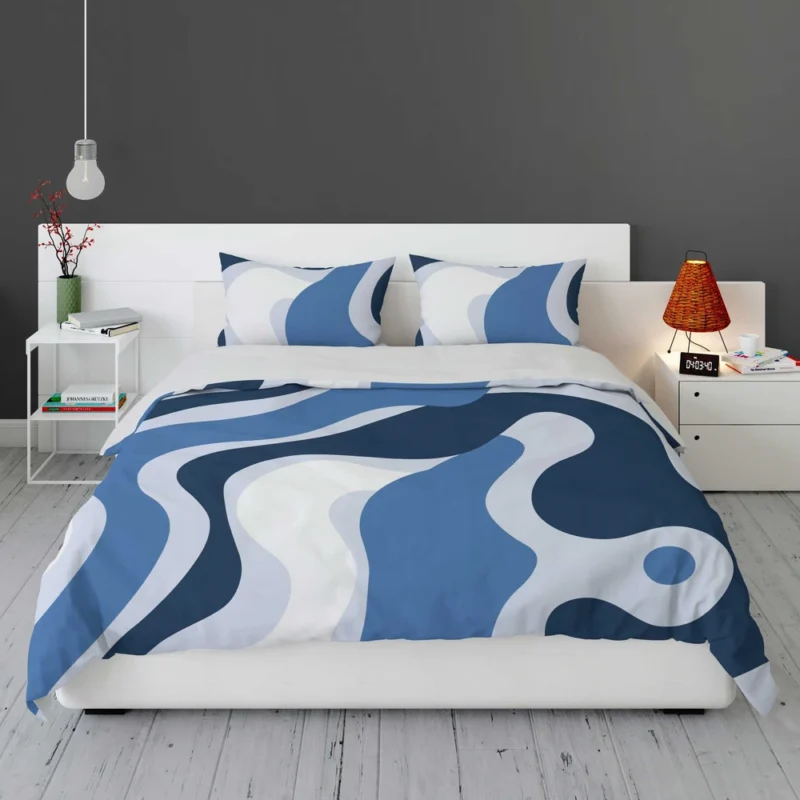 Blue Waves Abstract Background Bedding Set 1