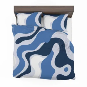 Blue Waves Abstract Background Bedding Set 2