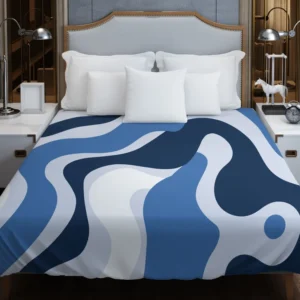 Blue Waves Abstract Background Duvet Cover