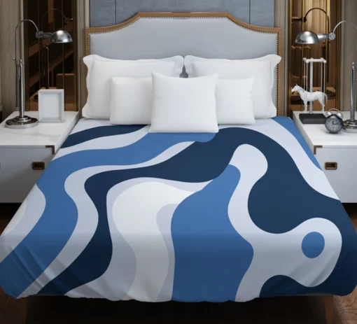 Blue Waves Abstract Background Duvet Cover