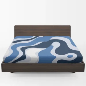 Blue Waves Abstract Background Fitted Sheet 1