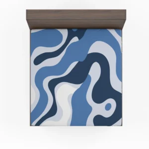 Blue Waves Abstract Background Fitted Sheet