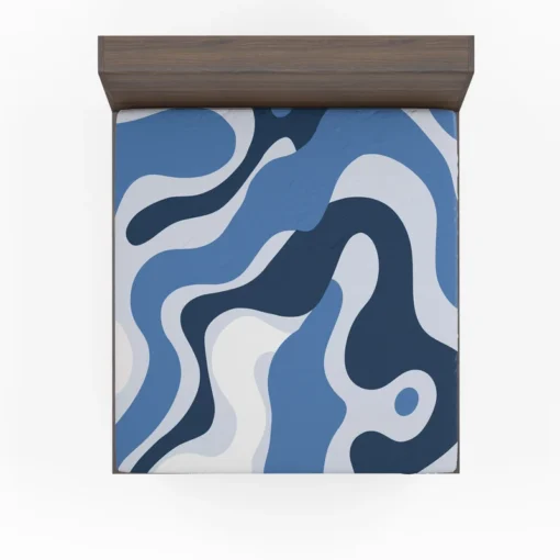 Blue Waves Abstract Background Fitted Sheet