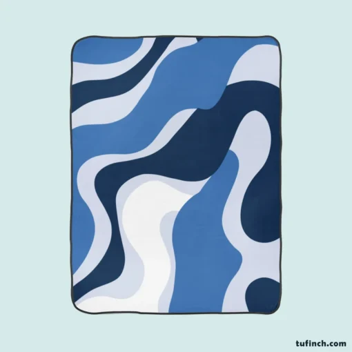 Blue Waves Abstract Background Fleece Blanket 1