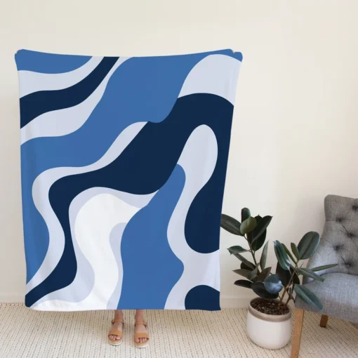 Blue Waves Abstract Background Fleece Blanket