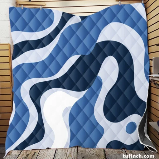 Blue Waves Abstract Background Quilt Blanket