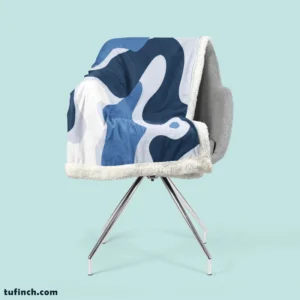 Blue Waves Abstract Background Sherpa Fleece Blanket 2