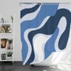 Blue Waves Abstract Background Shower Curtain