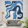 Blue Waves Abstract Background Wall Tapestry