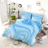 Blue White Abstract Design Bedding Set