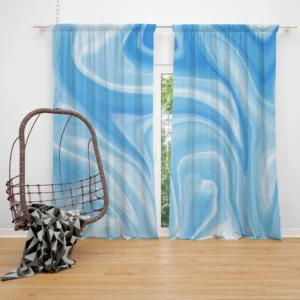 Blue White Abstract Design Curtain