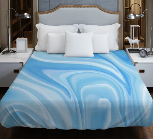 Blue White Abstract Design Duvet Cover